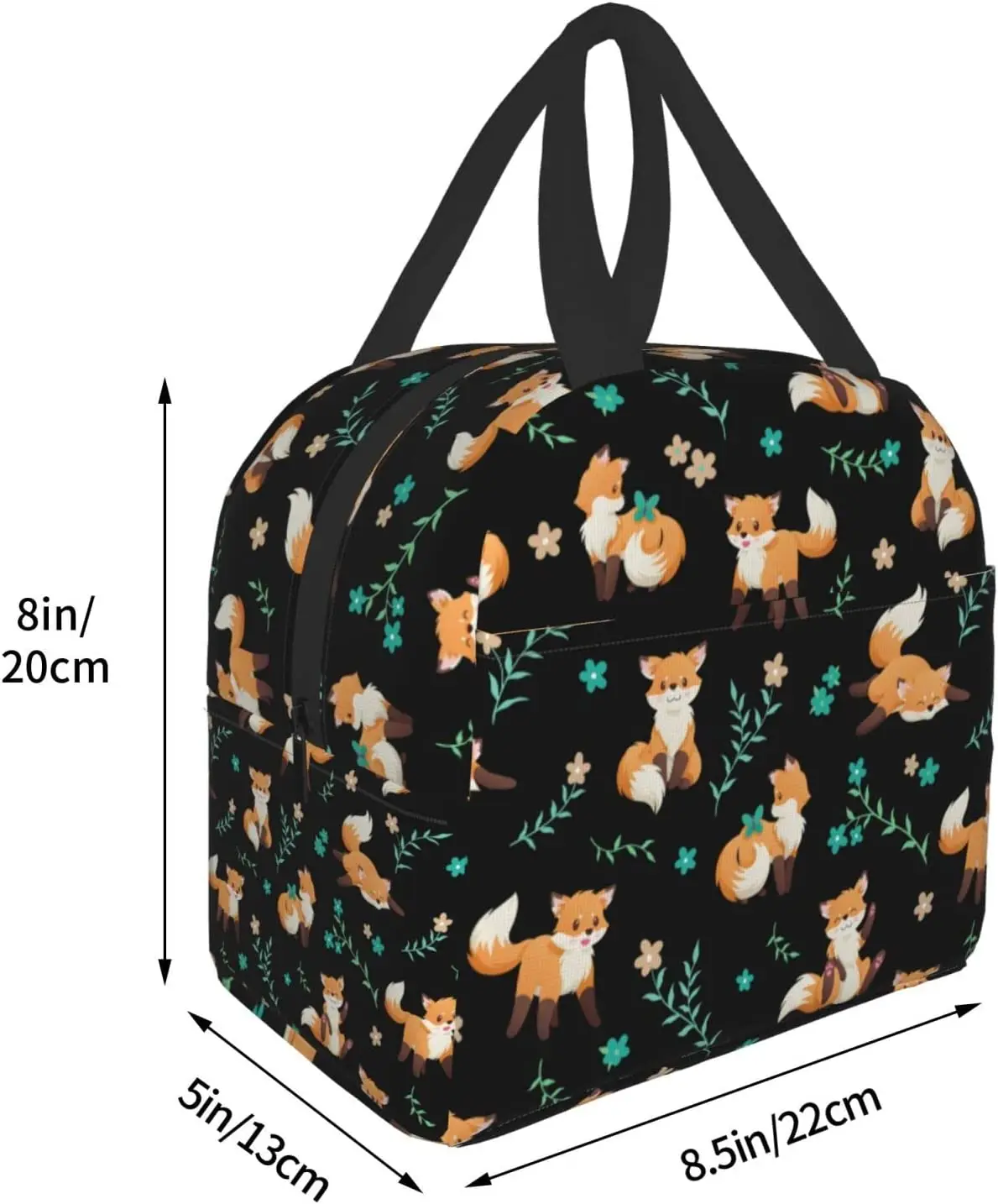 Fox Lunch Bag for Women Men Insulated Lunch Box Washable Lunch Container Cooler Tote Bag Reusable Lunch Box for Work Picnic