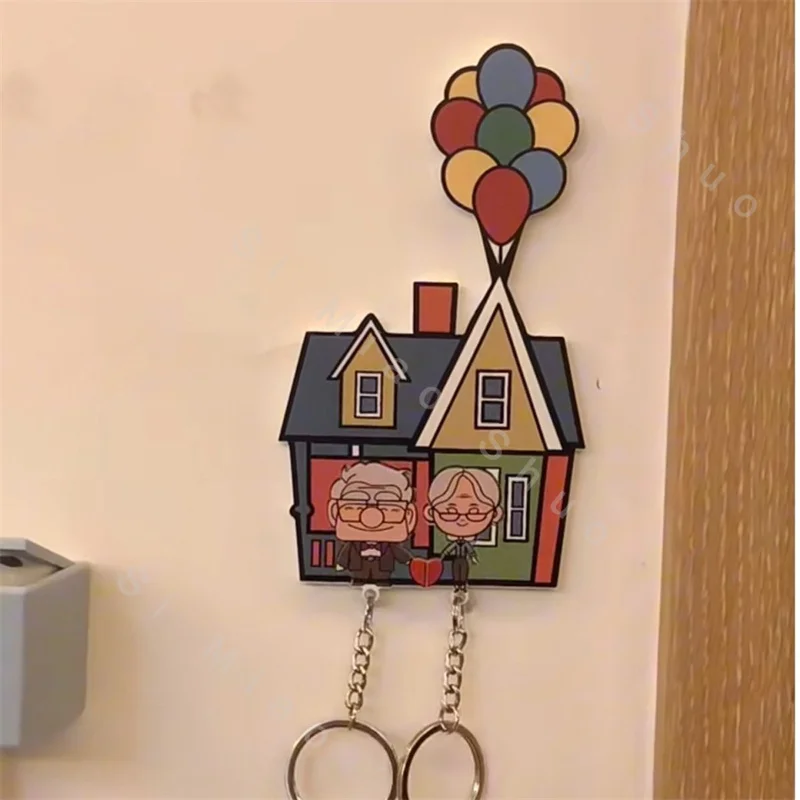 Wall Key Holder Couple Keychain Hanger Cartoon Acrylic House Entry Home Decor Mouse Key Pendant Key Loss Prevention Hanger Gift