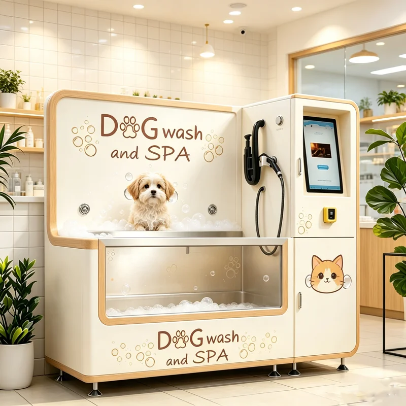OME Automatic Pet Dog Washing Machine, Dog Washing Station Constant Temperature Wash & Dry All-in-One Bath for Dogs & Cats