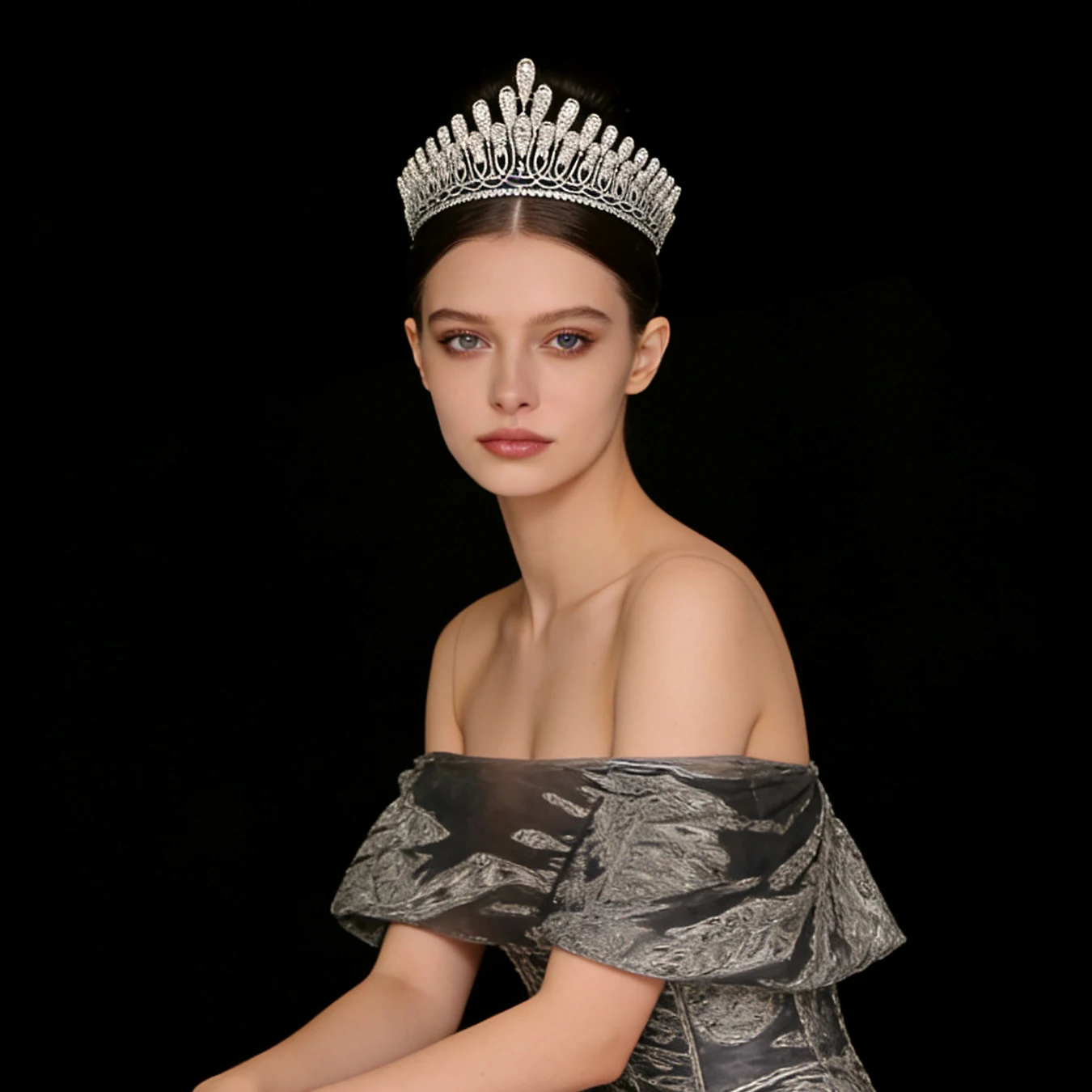 High-End Large Size Wedding Hair Accessories Luxurious Cubic Zircon Bride Crown Exquisite Tiaras Hair Accessories