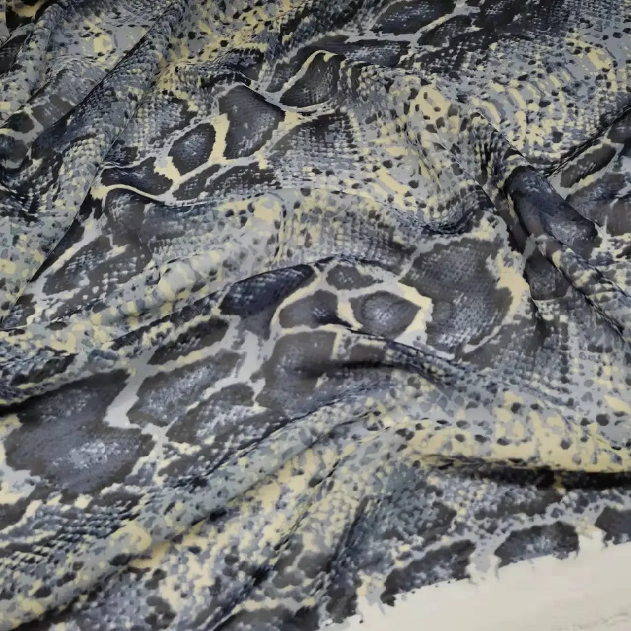 On Sale Snake Skin Pattern Chiffon Fabric for Sewing Dress Scarf Ribbon Garment 1 Yard