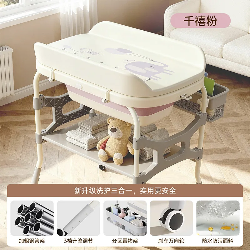 Picture 7: Babyfond 3-in-1 Diaper Table Baby Care Table Newborn Changing Table Massage Touch Baby Multifunctional Foldable