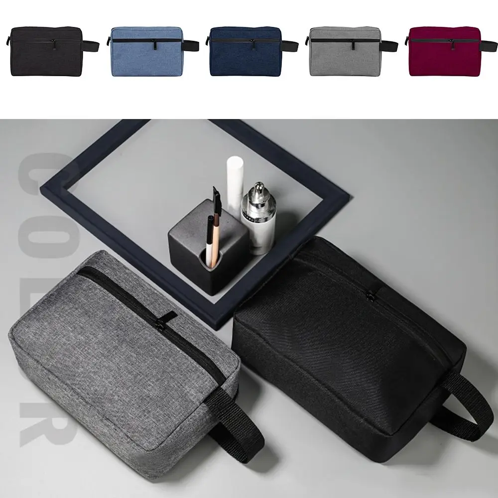 For Man Women Waterproof Canvas Electronic Digital Cosmetic Bags Makeup Necessities Case Wash Handbag Storage Pouch