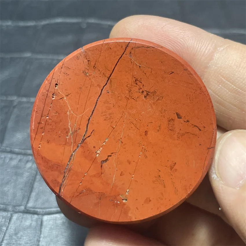 Natural red jasper life flower totem handle piece magic circle round charm symbol pendant