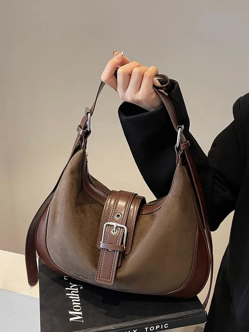 

Ретро-стиль, чистый дизайн, сумка-седло, женская повседневная сумка, новинка 2026, универсальная, на плечо, кроссбоди, модный тренд Moon ape Faion