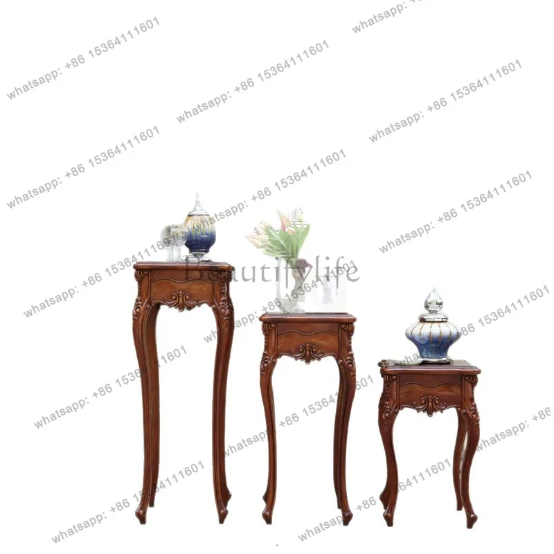 American all-solid wood flower stand, living room floor-to-ceiling wooden European simple shelf
