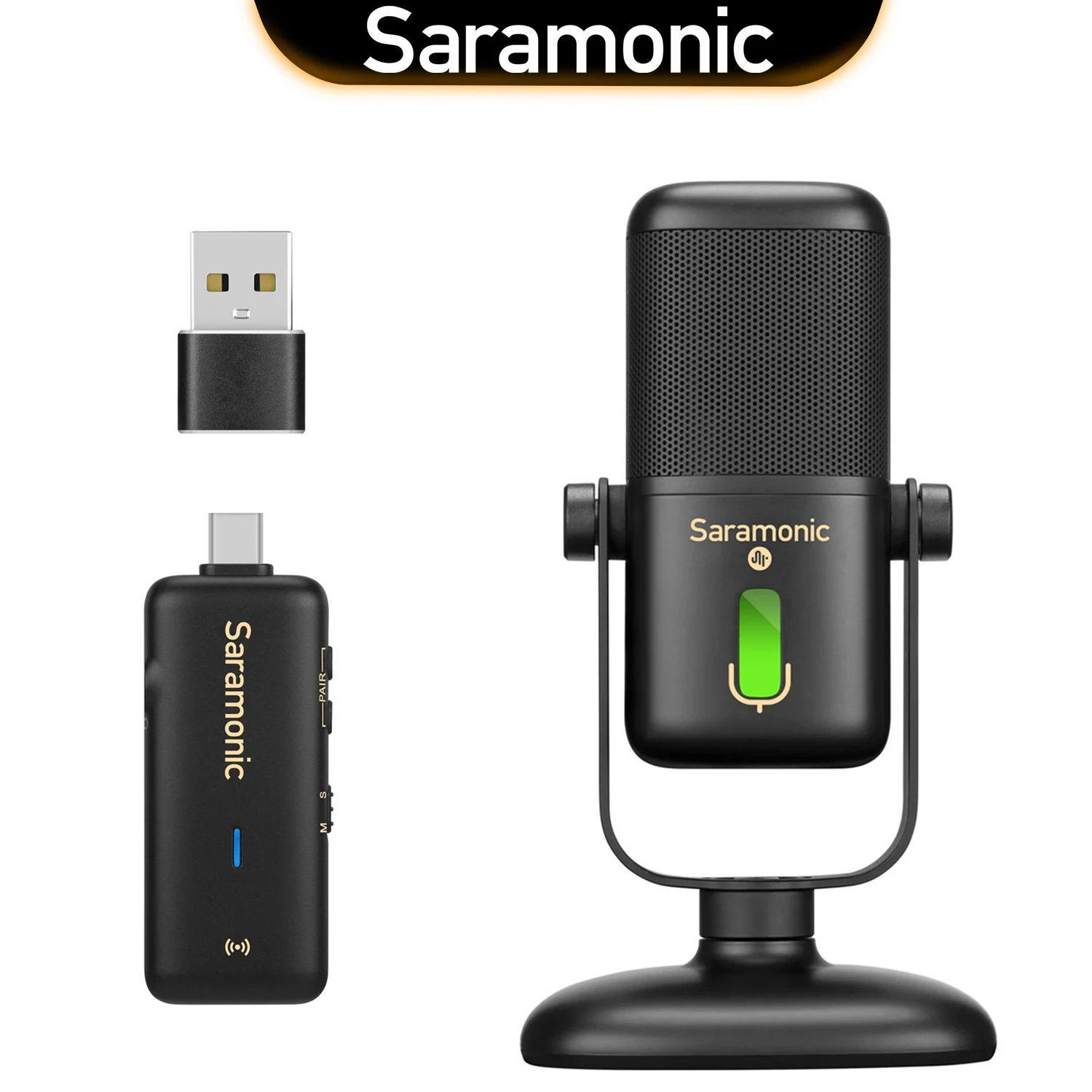 Saramonic SR-MV2000W Studio Wireless USB Microphone for PC Computer Mobile Android Gaming Streaming Recording Youtube Microphone