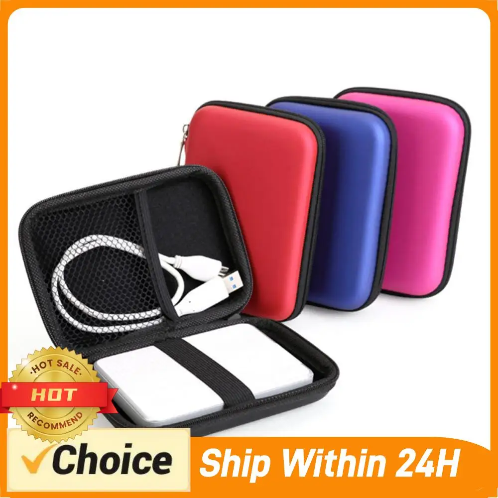 

Жесткий чехол из ЭВА для внешнего жесткого диска, ударопрочная сумка-органайзер для кабелей передачи данных с сетчатым карманом для наушников/кабелей для зарядки