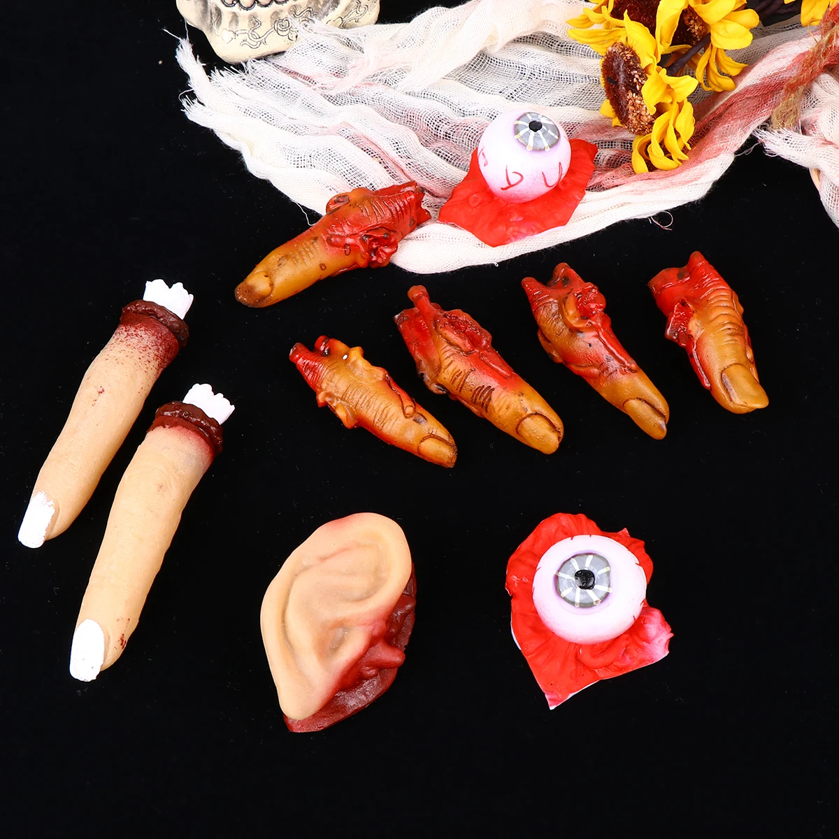 

Ears Horror Props Halloween Decor Severed Fingers Dark Spooky Party Decorations