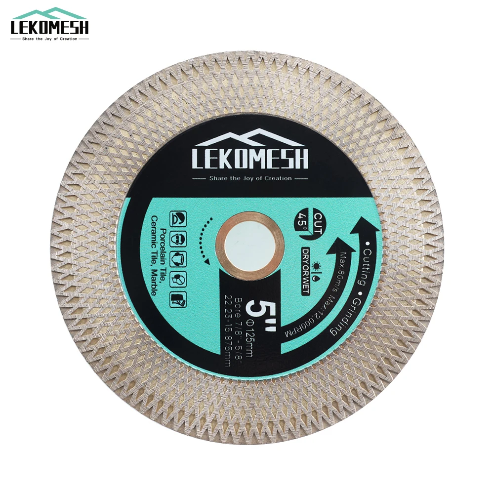 LEKOMESH 1/2/5Pcs Dia125mm X Mesh Diamond Saw Blade Double-sided 5Inch Tile Ceramic Cutter Marble Stone Cutting Grinding Disc