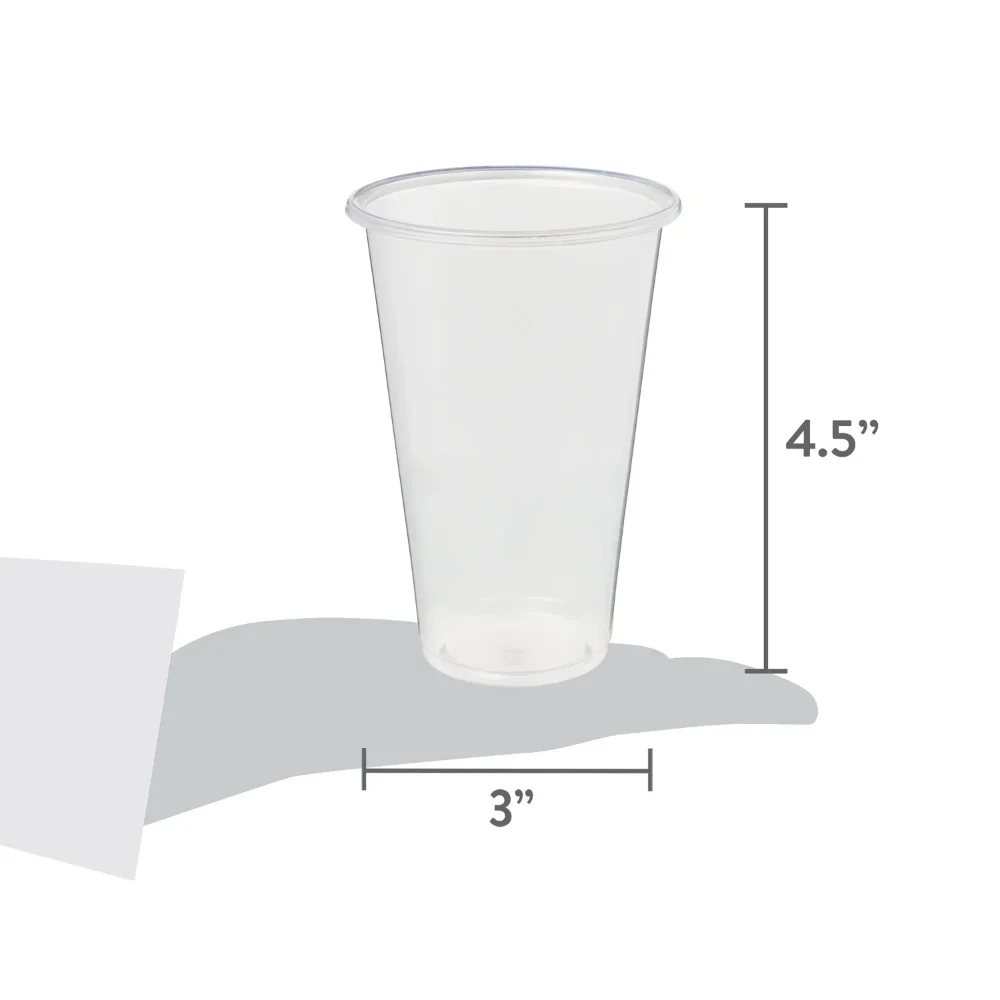 Great Value Disposable Plastic Cups, Clear, 16 Oz, 25 Count