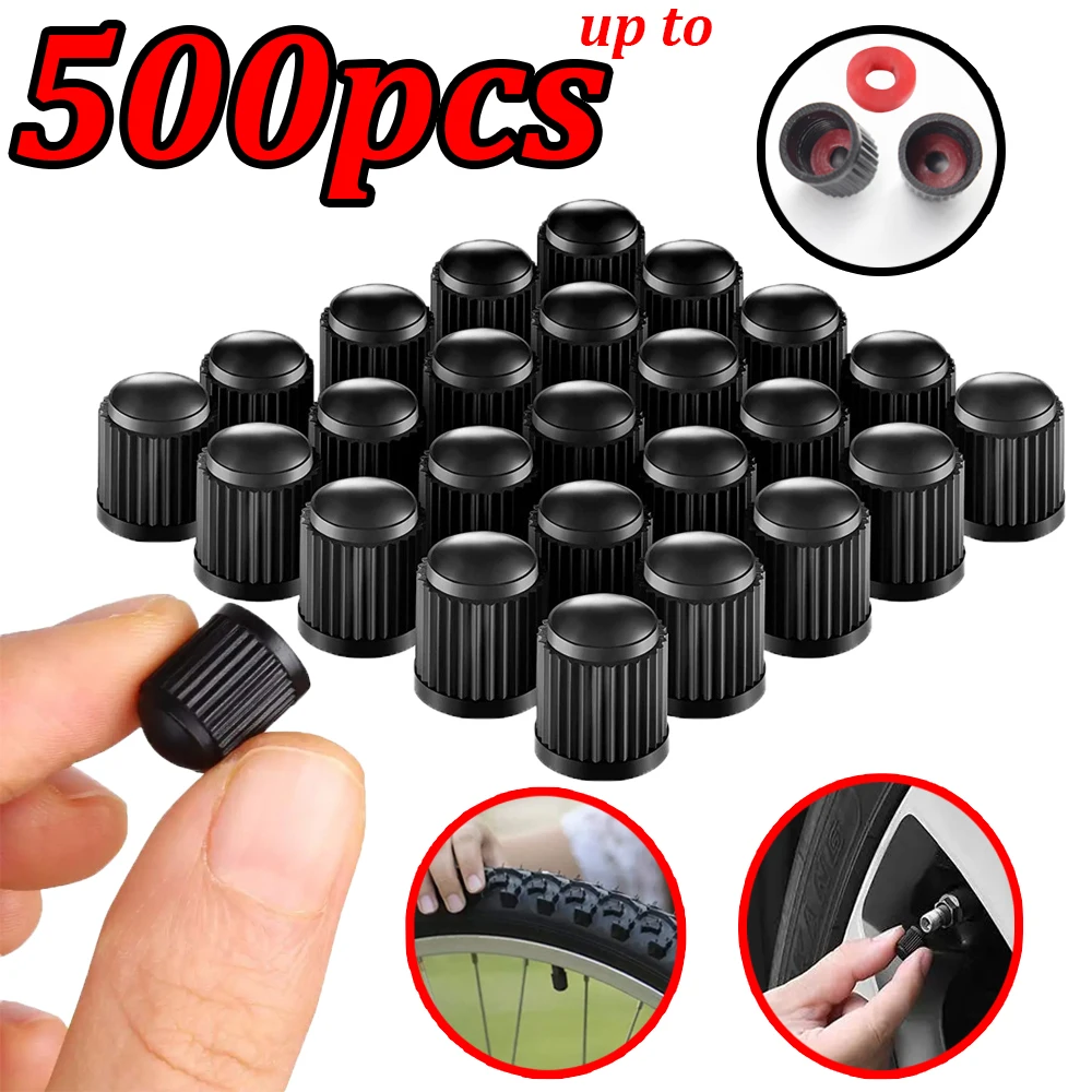 

10-500Pcs Car Tire Valve Dust Cover with Rubber Ring Tire Valve Cover General Motors Dust Valve Automotive Parts Motorcycle Part