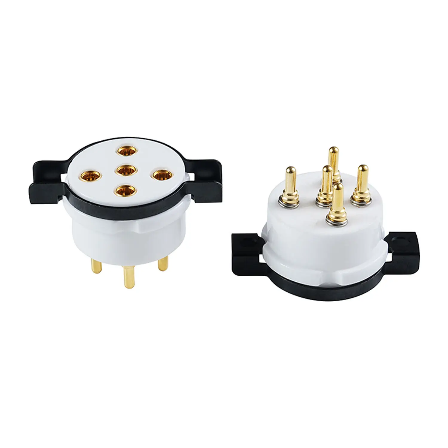 2pcs Amptata 5pin Tube Ceramic Socket Gold PX4 B4 B5 PX25 1064 U18 RGN1064