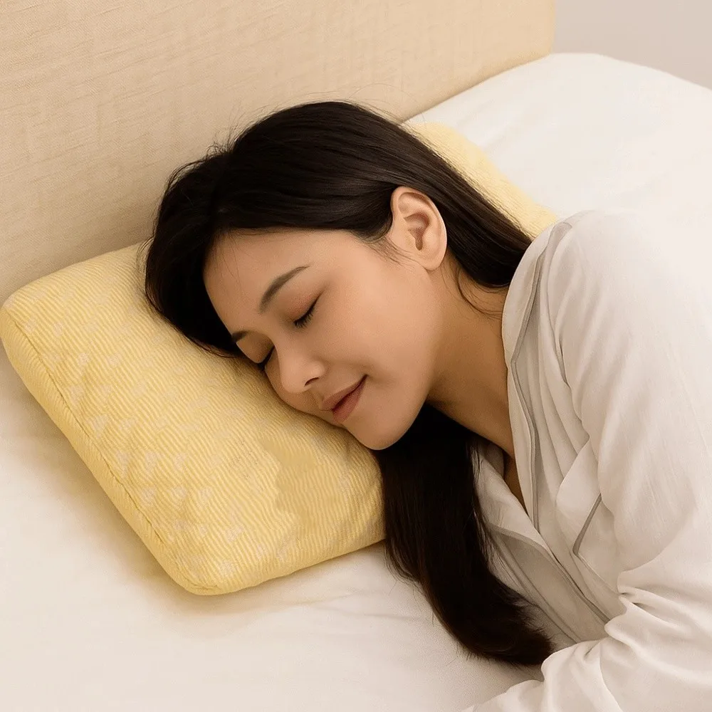 

Relaxing Slow Rebound Summer Sleeping Mat Washable Breathable Ice Silk Pillow Comfortable Lightweight Students Pillow Travel