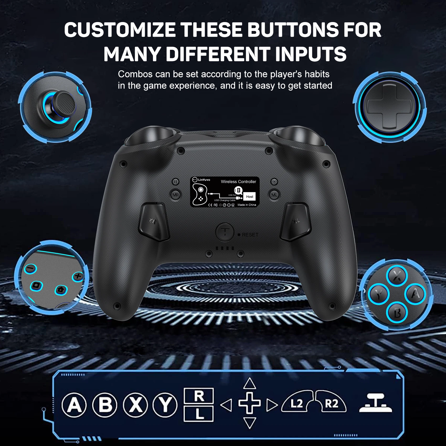 Imagem -04 - Gamepad para Nintendo Switch Controlador de Interruptor Oled Lite Android Ios Joypad sem Fio do Telefone Móvel Joystick Linyuvo-ks11 pc