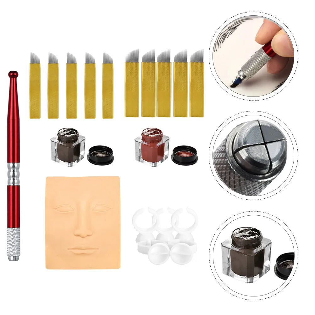 

Eyebrow Microblading Kit Professional Disposable Tattoo Needles Plastic Practice Set for Beginners Stability Less Vibration
