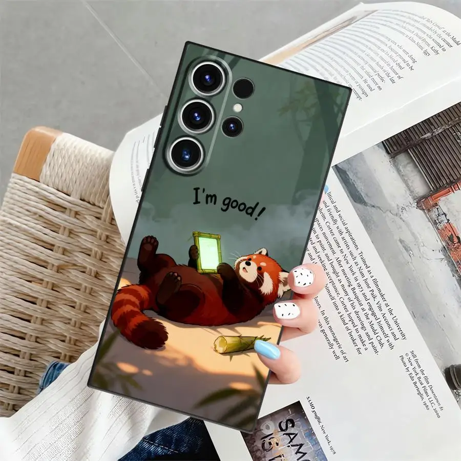 Case for Samsung Galaxy S26 Ultra S10 S9 S20 Ultra S24 S21 FE S25 Plus Note 20 8 9 10 S23 Funda Phone Cover Cartoon Panda Rabbit