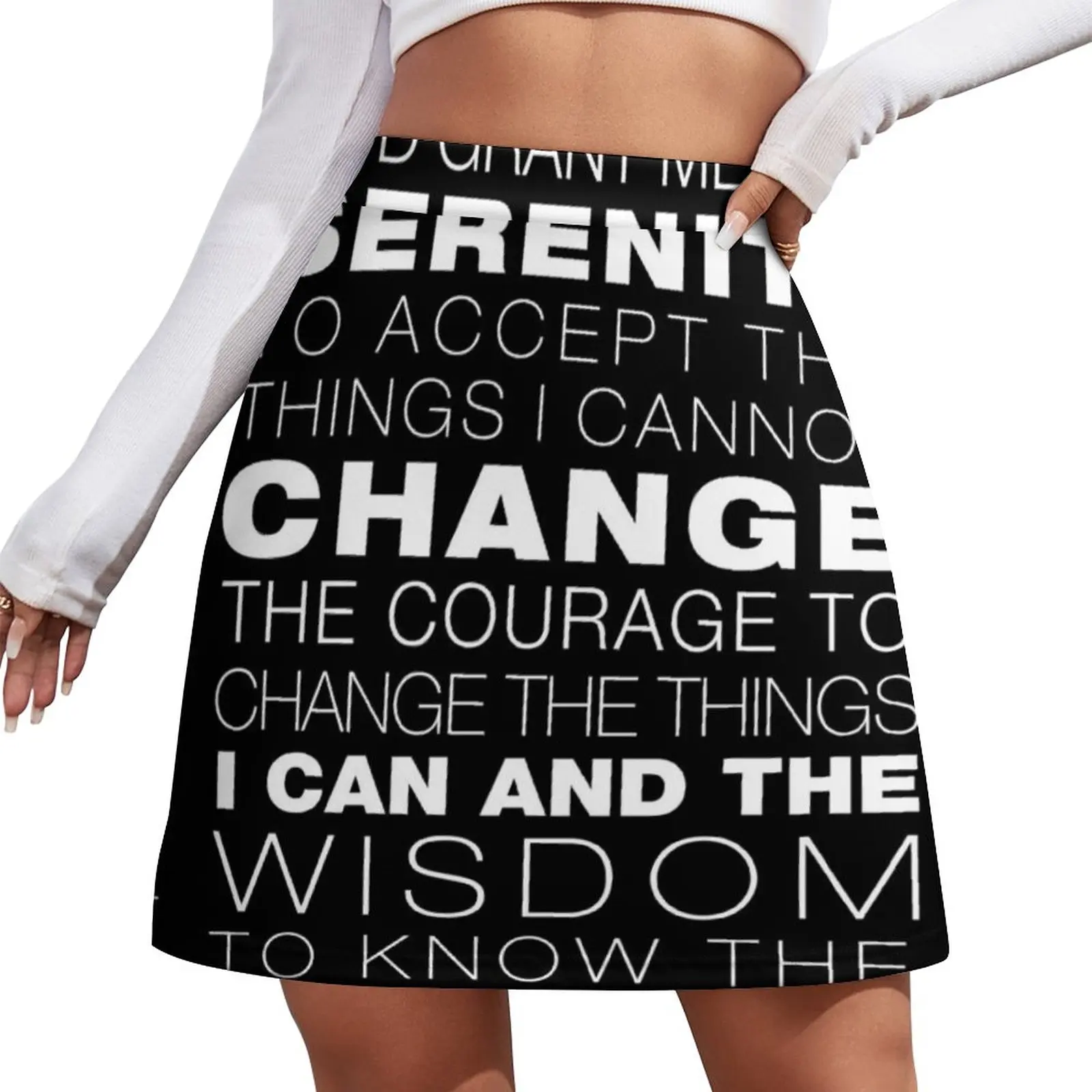 Serenity Prayer (Black Background) Mini Skirt Woman skirt shorts dresses for prom