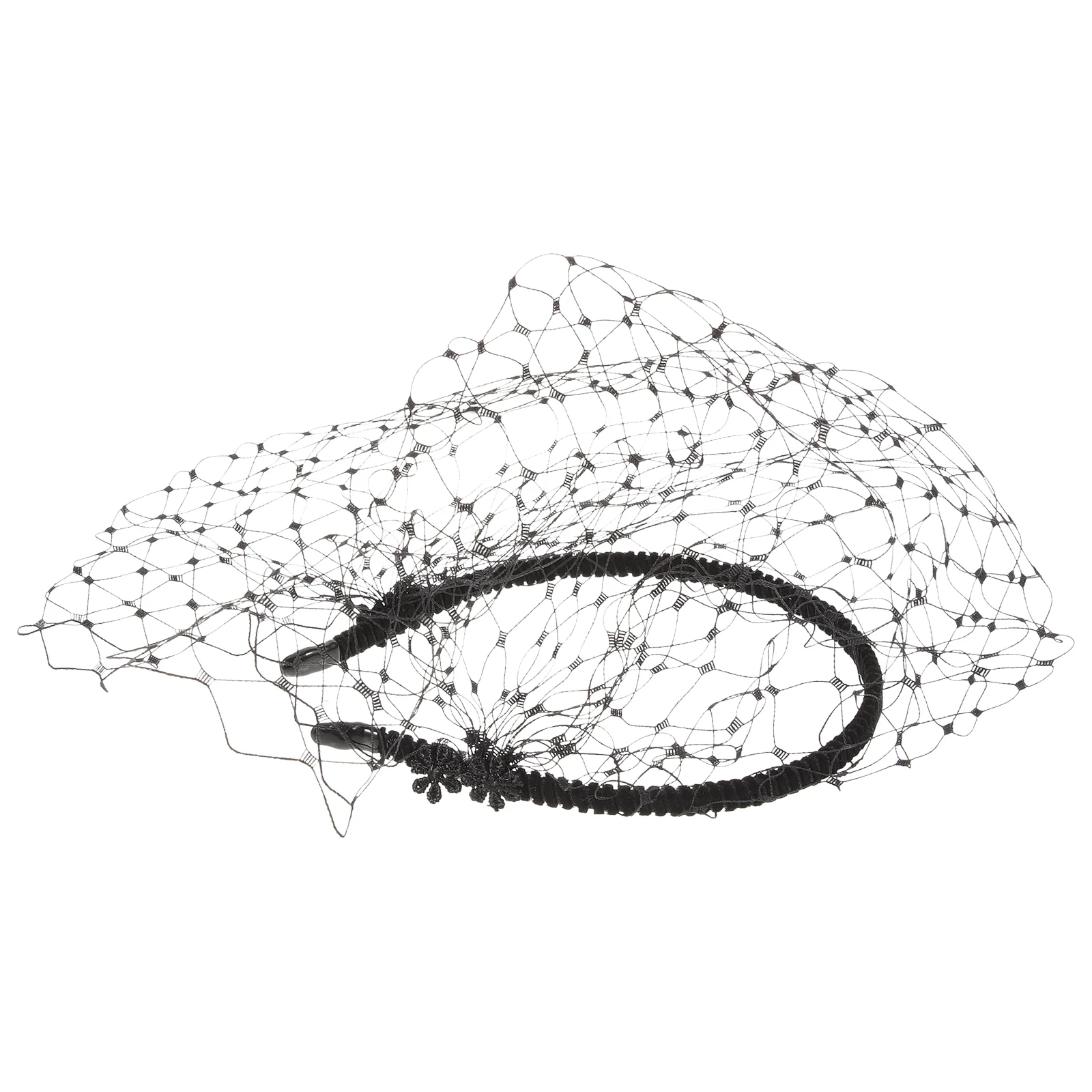 

Wedding Hair Accessories Black Veil Headwear for Women Makeup Headband Girls Ties Mesh Woman Hoop Headdress Sequins