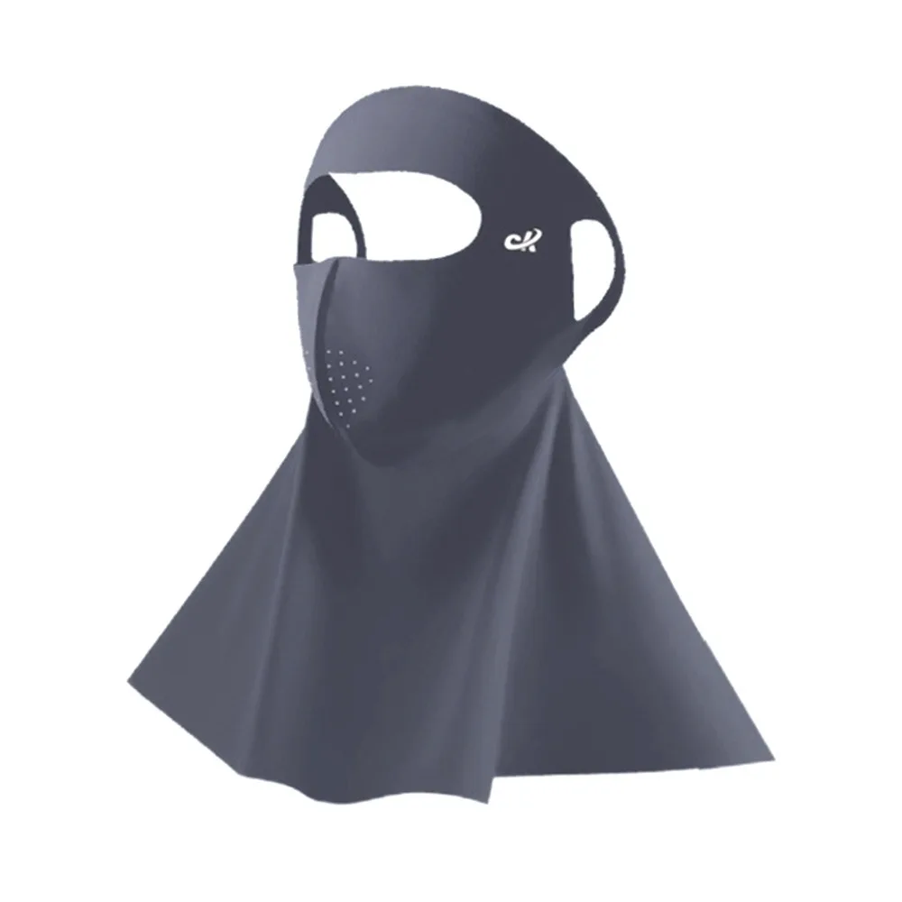 

Fashion Ice Silk Sun Protection Mask Full Face UPF50+ Anti-UV Neck Scarf Dustproof 3D Sunshade Face Mask Outdoor