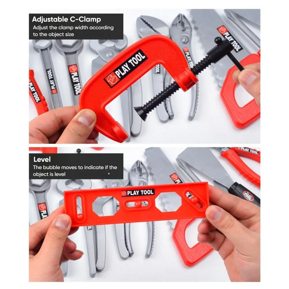 38/39/41/42/55PCS Rot Toolbox Set Pretend Spielen Cosplay Frühe Bildung Reparatur werkzeuge Spielzeug Eltern-Unisex Interaktive Kunststoff