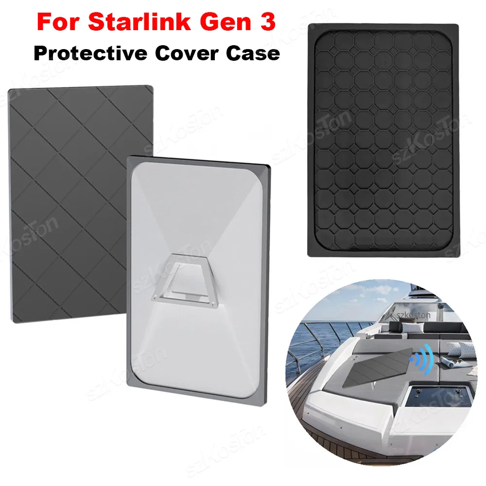 Silicone Protective Case for Starlink Gen 3 Protector Cover for Standard Satellite Dish Anti Hail UV Shell for Roof RV Yachts