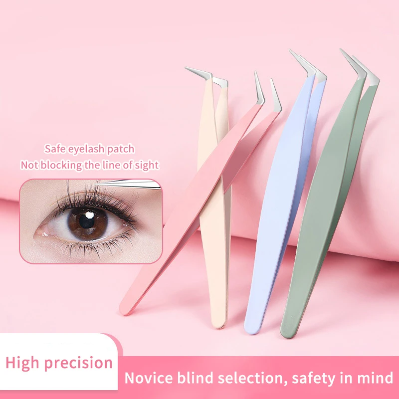 Pinzette per estensione ciglia in acciaio inossidabile Pinzette per ciglia con clip accurate 3D in acciaio inossidabile Strumento per trucco per estensioni delle ciglia