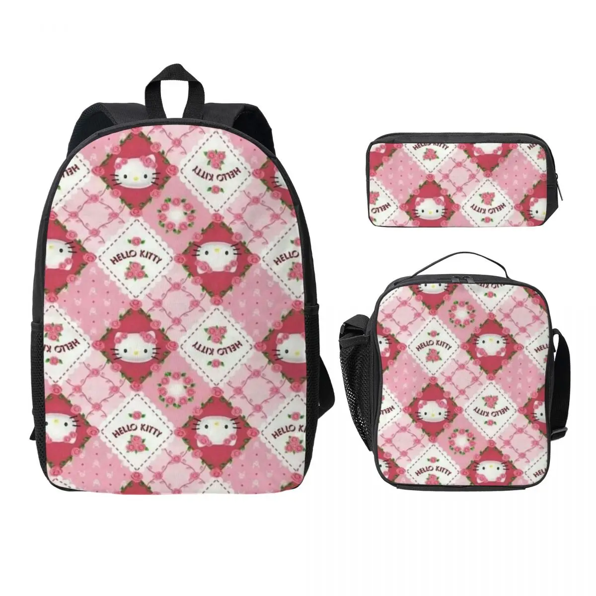 

Hello Kitty Backpack, Lunch Tote, and Pencil Bag Set Spacious 17-Inch Bag with Matching Accessories for Teens and Adults