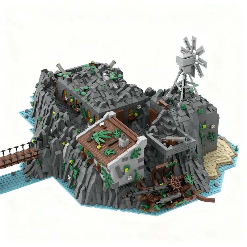 6115pcs MOC Pirate Island Bay Riff Island Extension Pirates Model Toys Building Blocks Architecture Christmas Gifts DIY Kids
