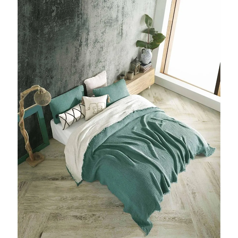 كيس وسادة من الموسلين مكون من 4 طبقات من القطن العضوي بنسبة 100% - رميات خفيفة الوزن قابلة للغسل مسبقًا من أجل Com