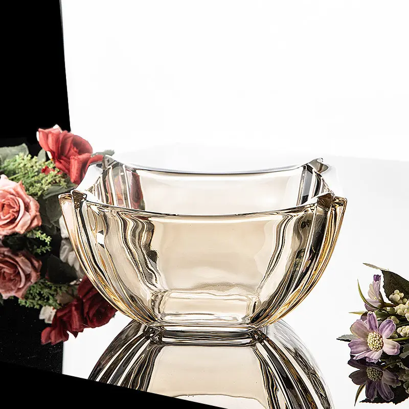 Ultra Heavy Crystal Glass Fruit Bowl Extra Large Capacity Transparent Table Centerpiece Premium Super Home Decor Serving Dish