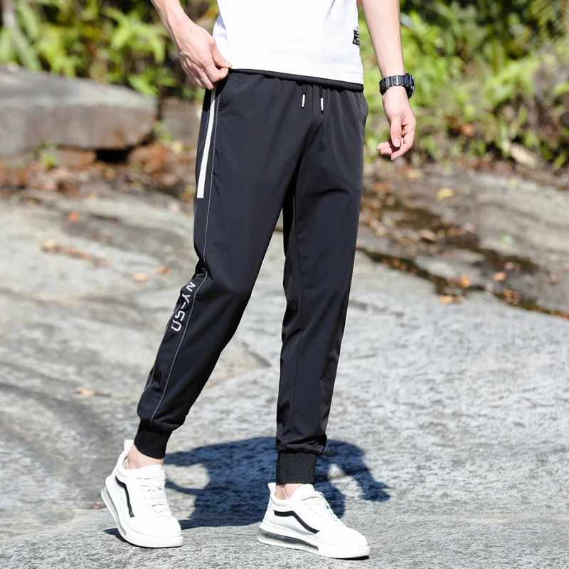 2024Summer Sports Men's Clothing Quick-Dry Pants Men's Thin Breathable Elastic Ankle-Tied Leisure Climbing Outdoor Pants