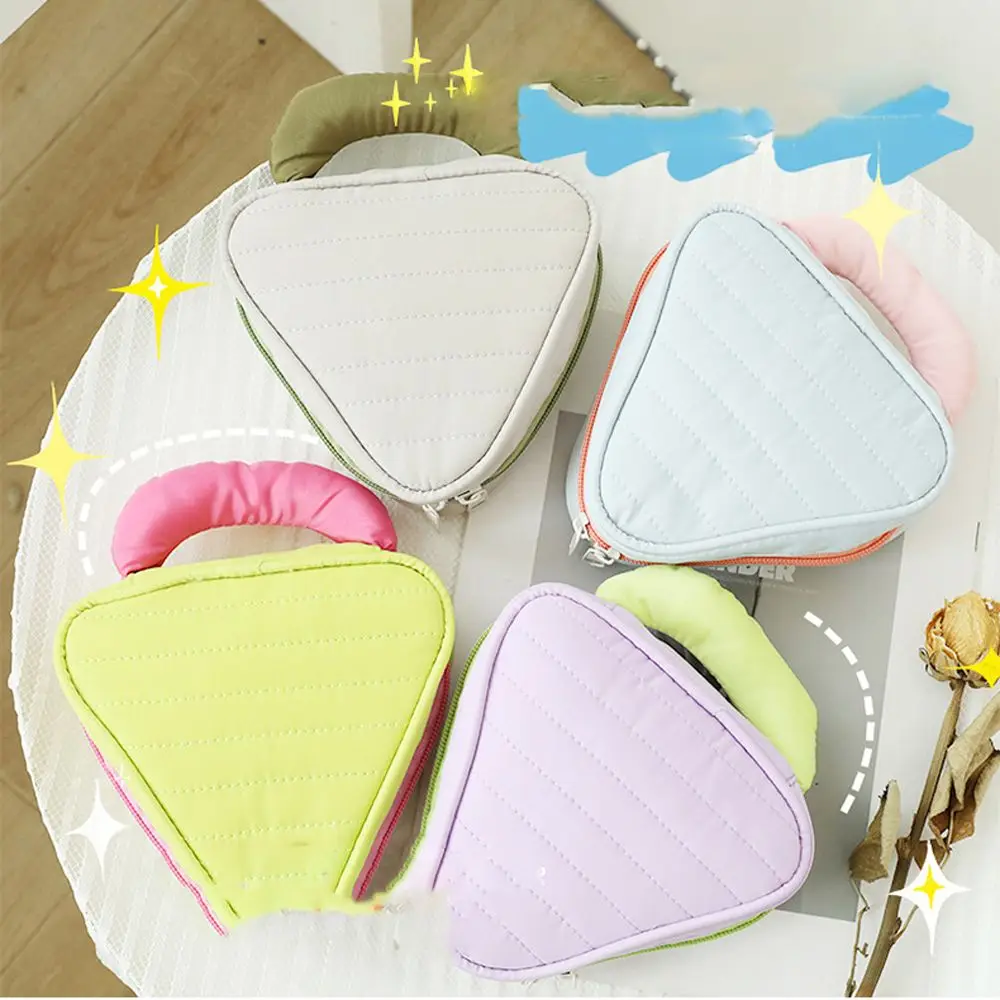 Man Vintage Triangle Contrast Color Fashion Simple Travel Toiletry Bag Women Cosmetic Bag Makeup Case Storage Bag