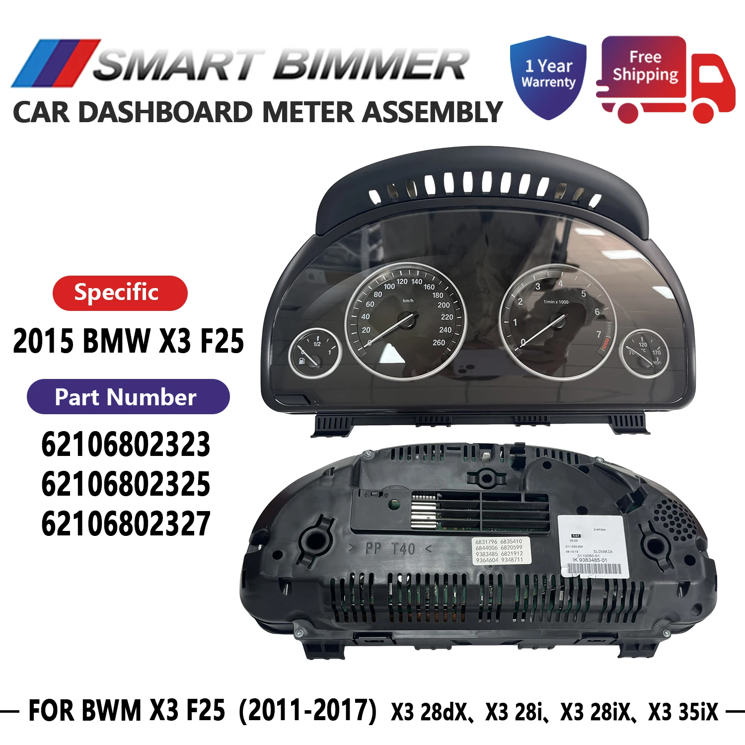 Instrument Cluster Speedometer for BMW X3 F25 2011-2017 – Virginized & Ready to Program – OEM Replacement 9383485