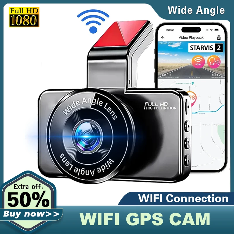 Car DVR Dashcam Video Recorder 3 Inch IPS Wifi GPS FHD 1080P 24H Parking Monitor Camcorder Camera Cacmcorder Auto Registrator