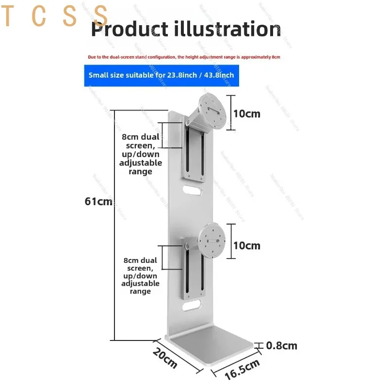 Gas Spring Vertical Stacked Dual Monitor Stand, Height Adjustable Desk Mount for 27-32 Inch Large Computer Screens