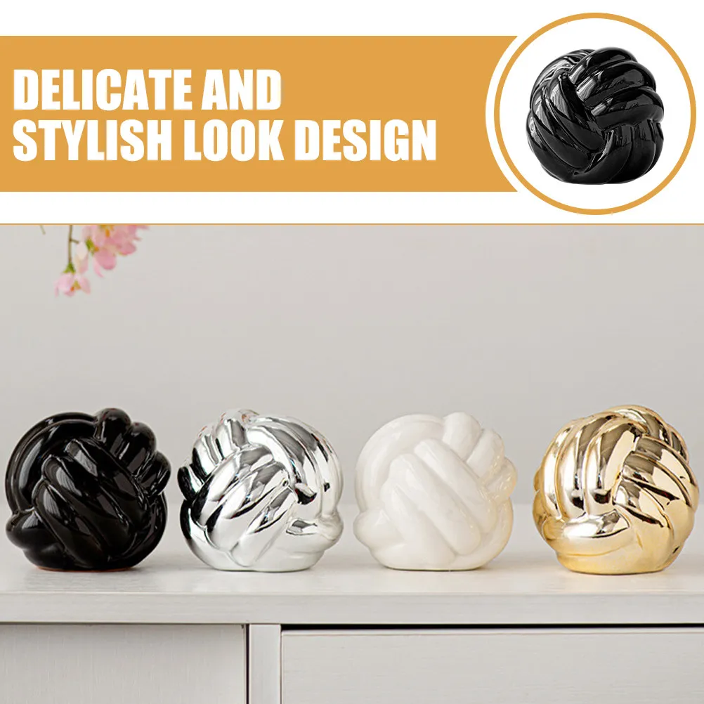 Ceramic Thread Knot Decor Nordic Style Twisted Line Statue Home Desktop Ornament Dressing Table Adornment Indoor Office