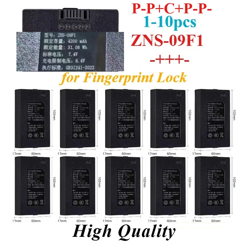 1-10pcs per set ZNS-09F1 P-P+C+P+P- ZNS-09 -+++- Fingerprint Lock Battery Integrated Circuit Chip