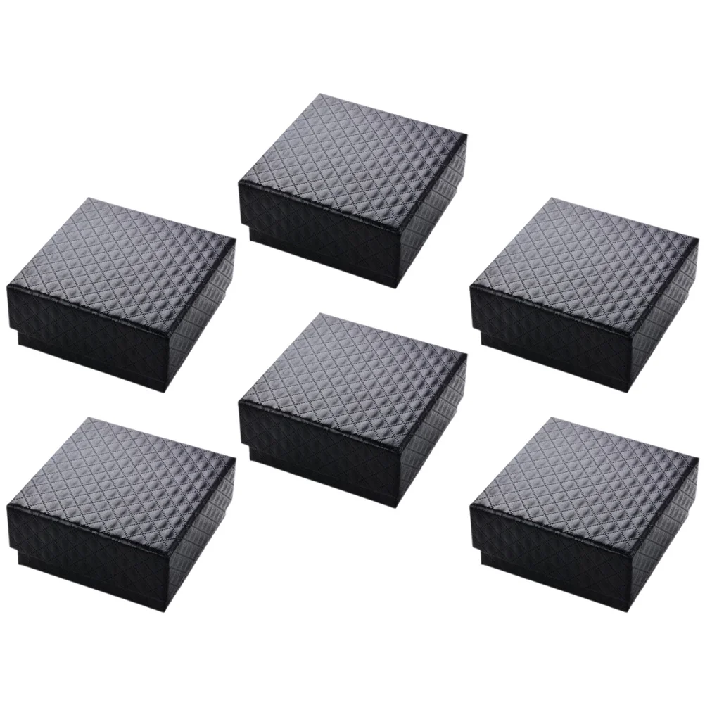 

6 шт., роскошный набор коробок для презентаций ювелирных изделий для колец, ожерелий, серег, подарок для нее на День святого Валентина, подарочная коробка для ювелирных изделий