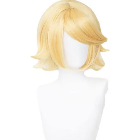 Capelli corti gialli per parrucca Cosplay Rin parrucche per feste di carnevale in Costume di Halloween da donna