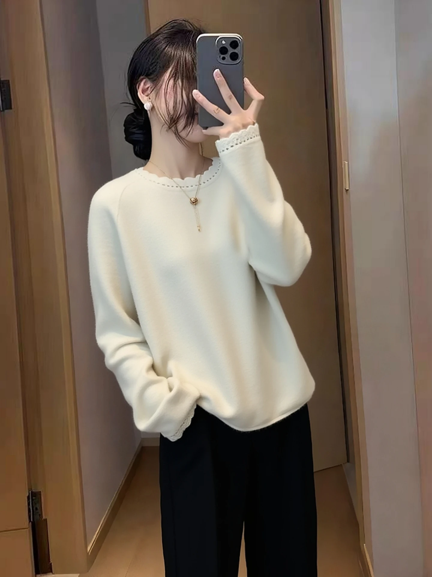 

Шикарный корейский вязаный свитер свободного кроя с длинными рукавами, удобный, мягкий, модный, универсальный зимний топ для женщин