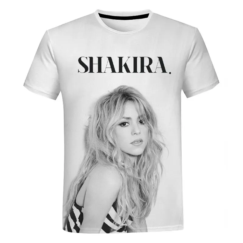 Summer SHAKIRA 3D Print T-Shirts Streetwear Men Women Fashion Oversized Short Sleeve T Shirt O-Neck Kids Tees Tops Clothing