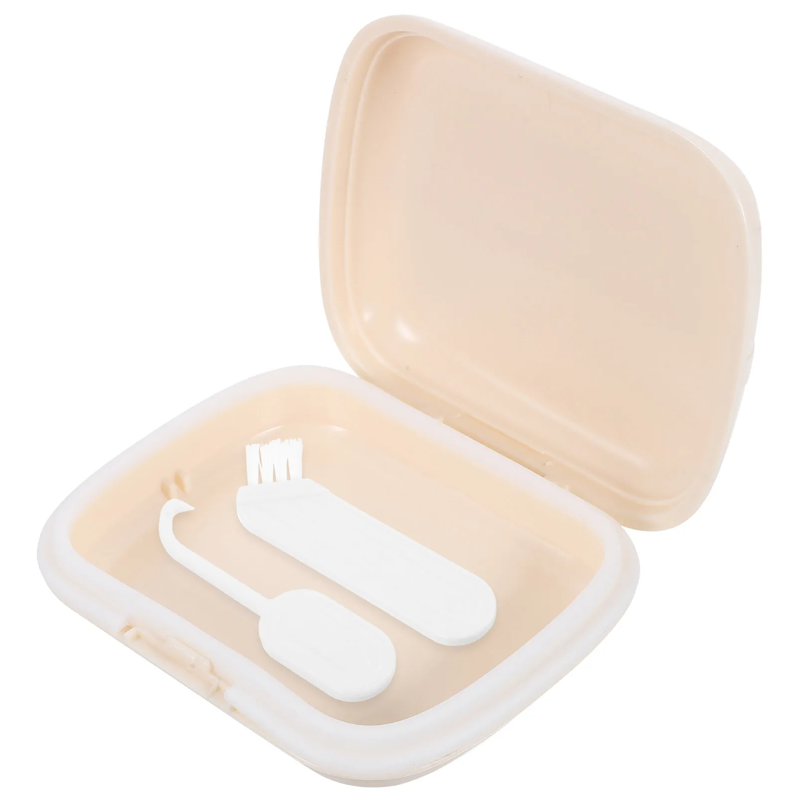 

1Set Orthodontic Retainer Case Silicone Denture Box Compact Portable Travel Storage Container Scratch Proof Breathable Dental