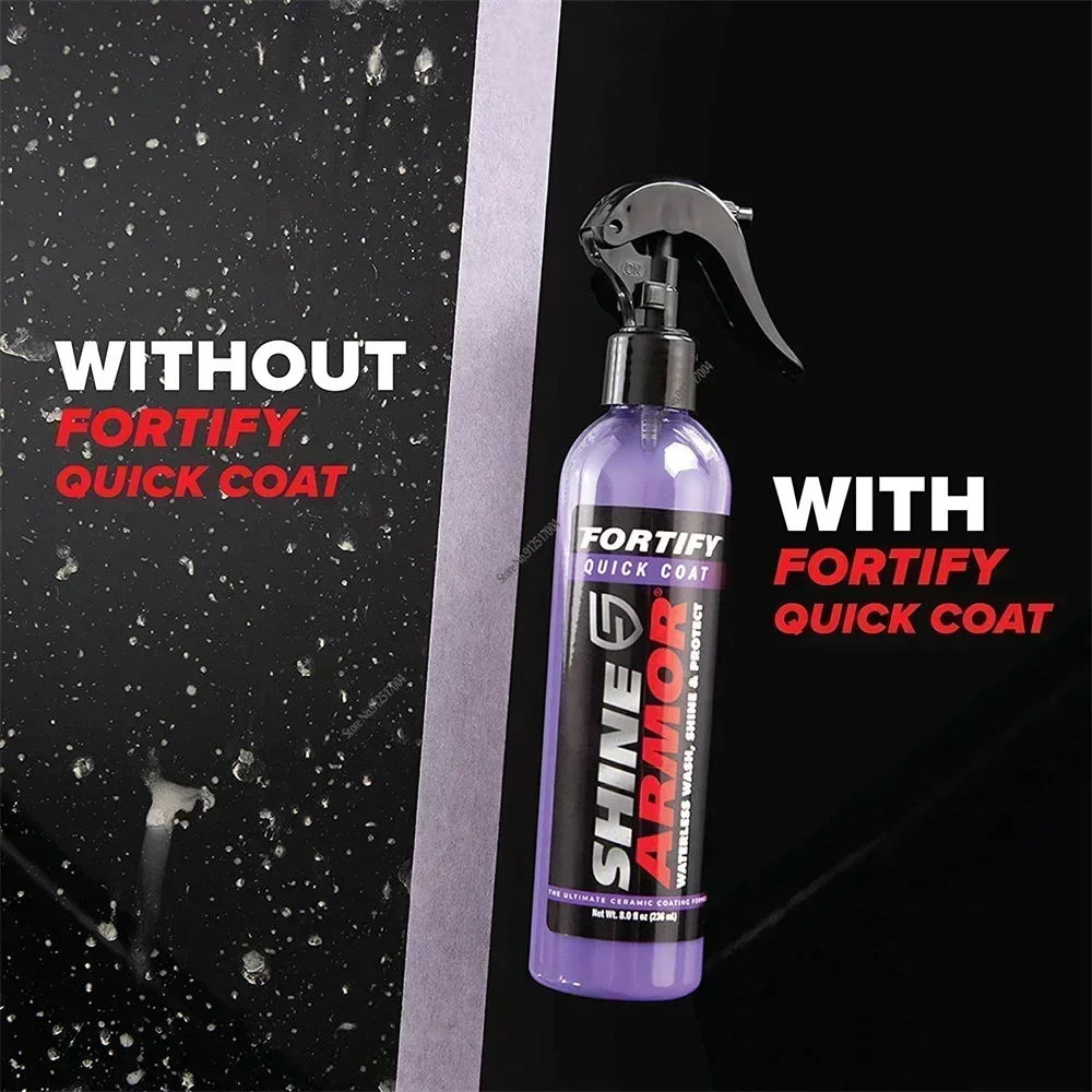 SHINE ARMOR Ceramic Coating Fortify Quick Coat Car Wax Polish Spray Waterless Wash Wax Hydrophobic Top Coat Polish Polymer Paint