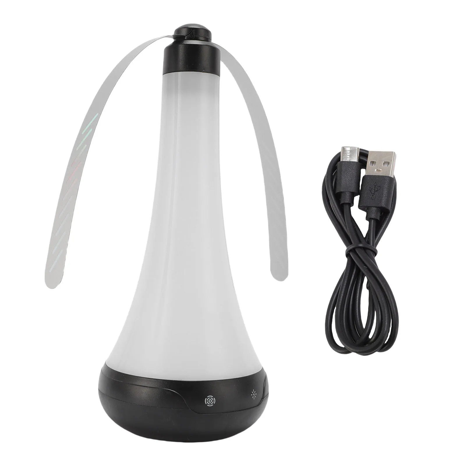 

USB-вентилятор от мух, перезаряжаемый, компактный, бесшумный, с безопасной LED-подсветкой, эффективными круглыми лопастями и крючком для использования на улице