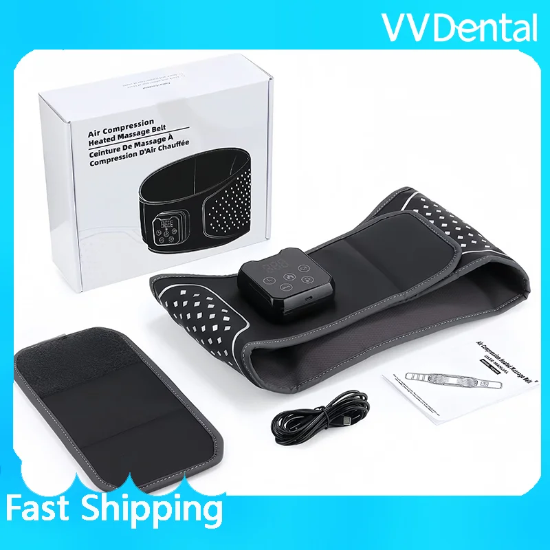 VVDental Portable Cordless Waist Heating Massager 40℃-55℃ Thermostat Touch Control Back Massage Support Belt