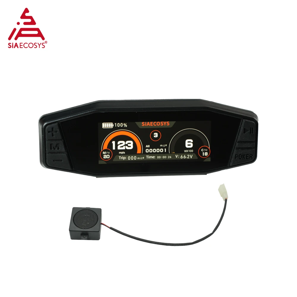 SiAECOSYS New Arrival SCJ5066-1 SCJ313 SCJ3622-A Speedometer with Horn for Electric Motorcycle Adjustable Display