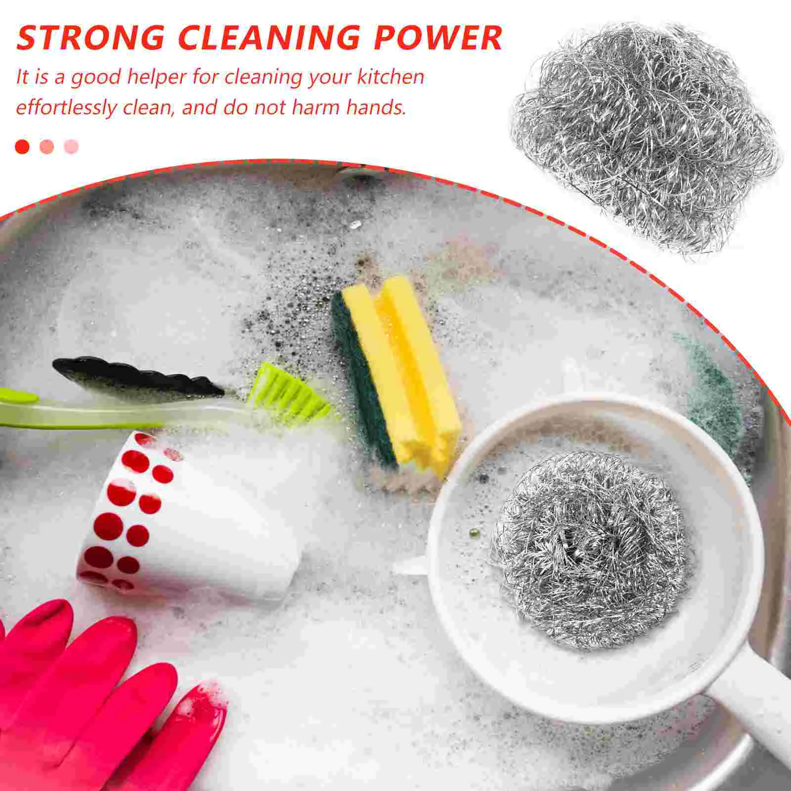 Dish Cleaner Kitchen Cleaning Ball Washing Tool Stainless Steel Brushes for Household