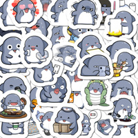 40pcs Cute Cartoon Fat Shark Stickers DIY Diary Laptop Phone Luggage Skateboard Graffiti Decals Sticker Gift Toy