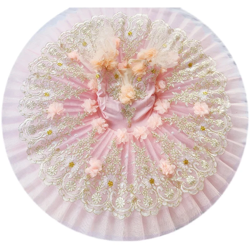 New Professional Ballet Tutu Girls Pink Platter Pancake Tutu Ballerina Party Dress Adult Women Child Kids Ballet Dance Costume